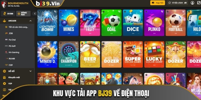 Khu vực tải app Bj39 về điện thoại